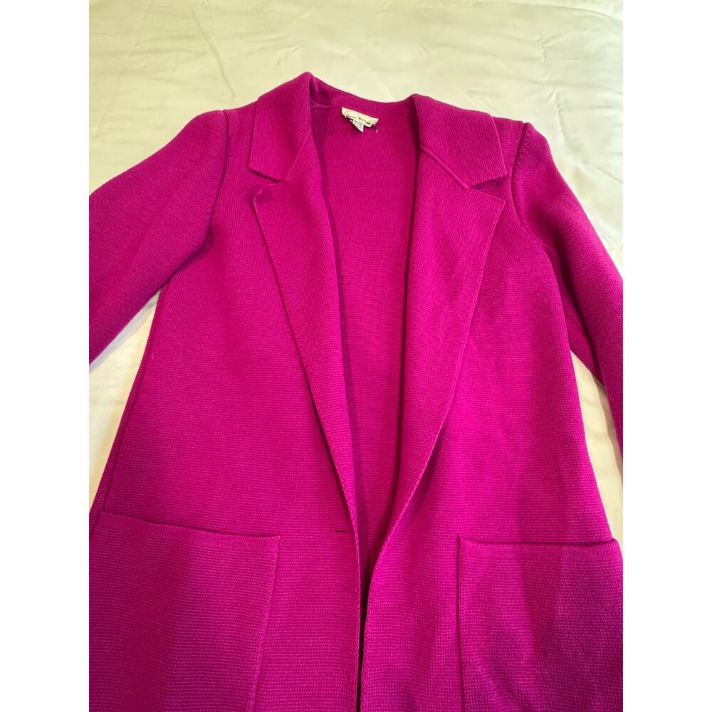Vintage Anne Klein II Vibrant Fuchsia Wool Womans Small Jacket - Picture 15 of 16